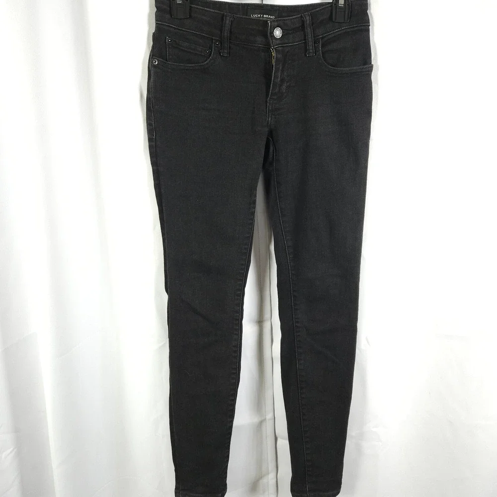 Lucky Brand Lizzie Women's Black Skinny Jeans 0/25 Measures 28x30